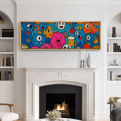 Grande impression sur toile encadrée, reproduction de dessin abstrait pour décoration intérieure moderne