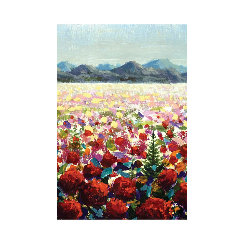 Alpine Meadows Red Wildflower Poppies In Mountains by Valery Rybakow - Gallery-Wrapped Canvas Giclée on Canvas