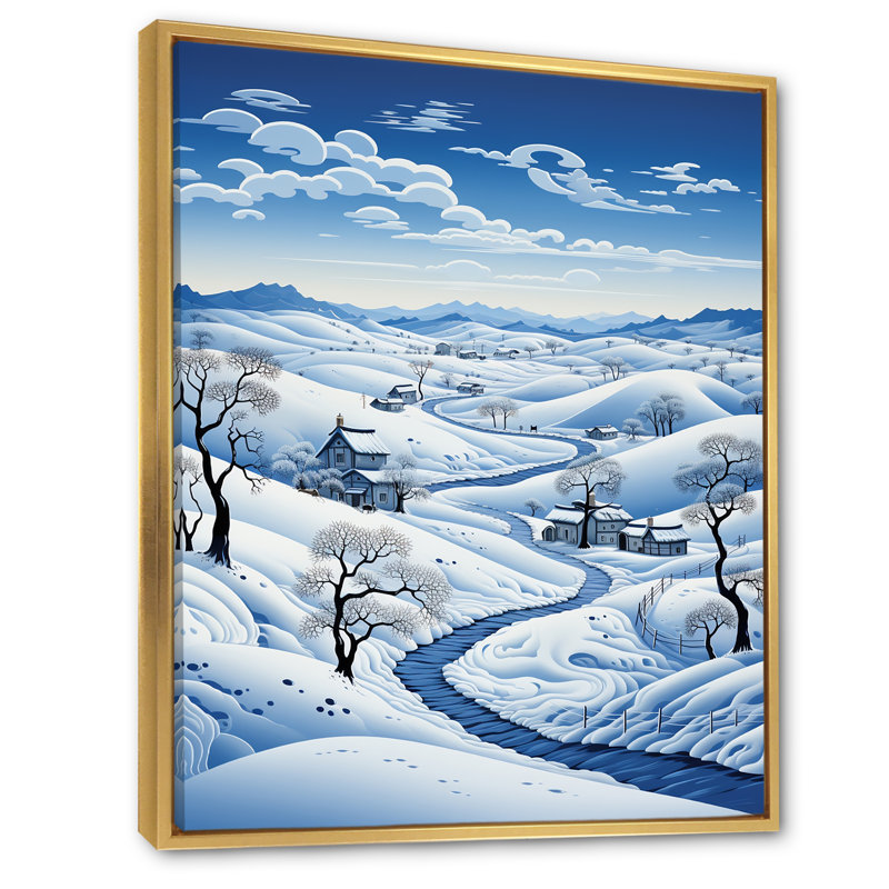 Snow Winters Solitude IV - impression, H 44 po x l 34 po x P 1,5 po, Cadre flottant doré