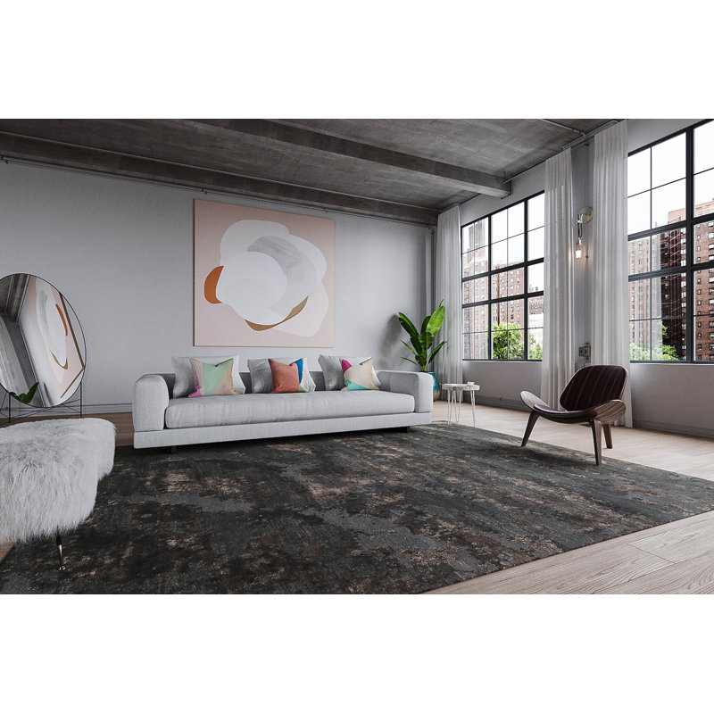 Butterfly Abstract Area Rug in Brown, Rectangle 2' x 3'