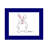 Personalized Bunny Rabbit Cartoon Caricature with a Mat, Ready to Frame-104371689