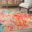Tapis ivoire / multicolore à motif abstrait Felty-1798867150