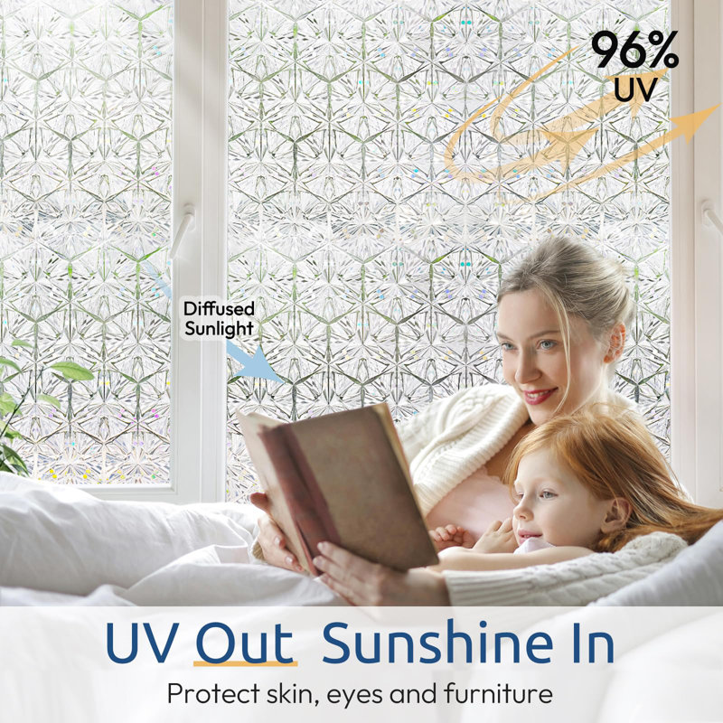 Film d'intimité pour fenêtre Film de vitrail pour fenêtre, autocollants décoratifs amovibles, couvre-portes de protection contre les rayons UV, motif en losanges, 23,6 po x 78,7 po