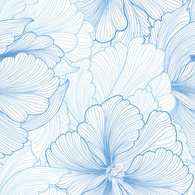 Prairieburg Floral Seamless Pattern - Wrapped Canvas Print