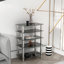 Table d'appoint à 5 niveaux en verre trempé avec structure en acier inoxydable pour un décor de salon moderne