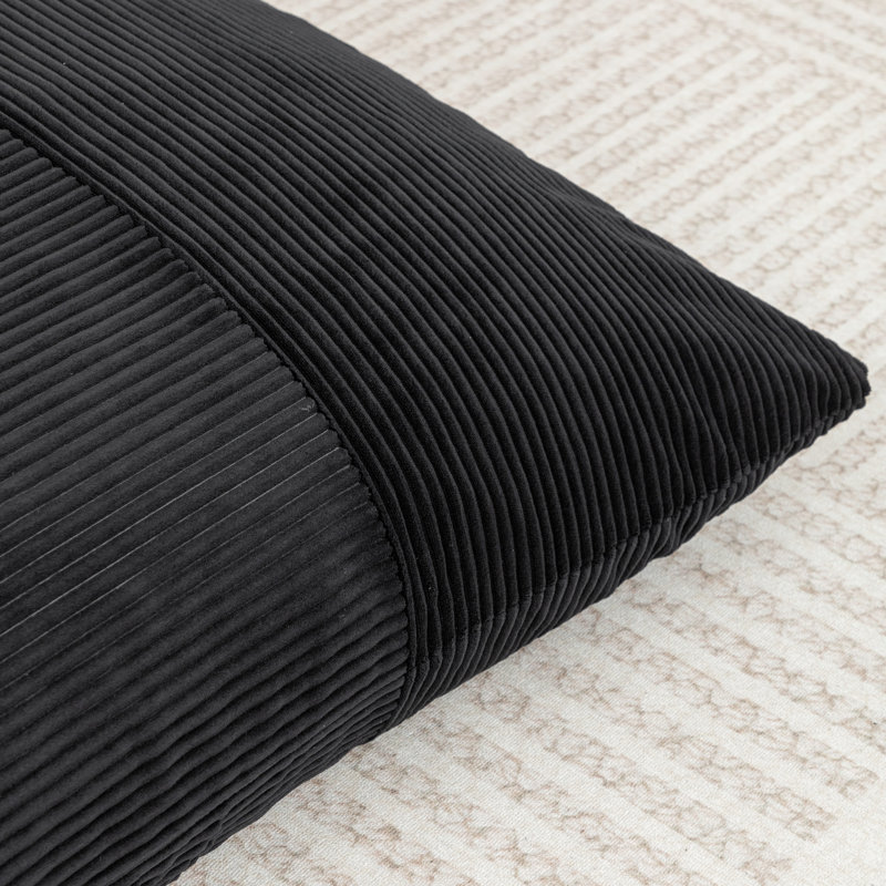 Black Lazy Lounger, Bean Bag, Soft Foam Filler, Removable Cover, Corduroy, Family Gatherings Leisure Venues, Black Fabric