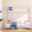 Structure de lit robuste en métal, rose, maisonnette moderne pour enfants
