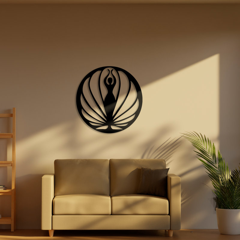 Art mural déesse zen, L 32 po x H 32 po, Noir