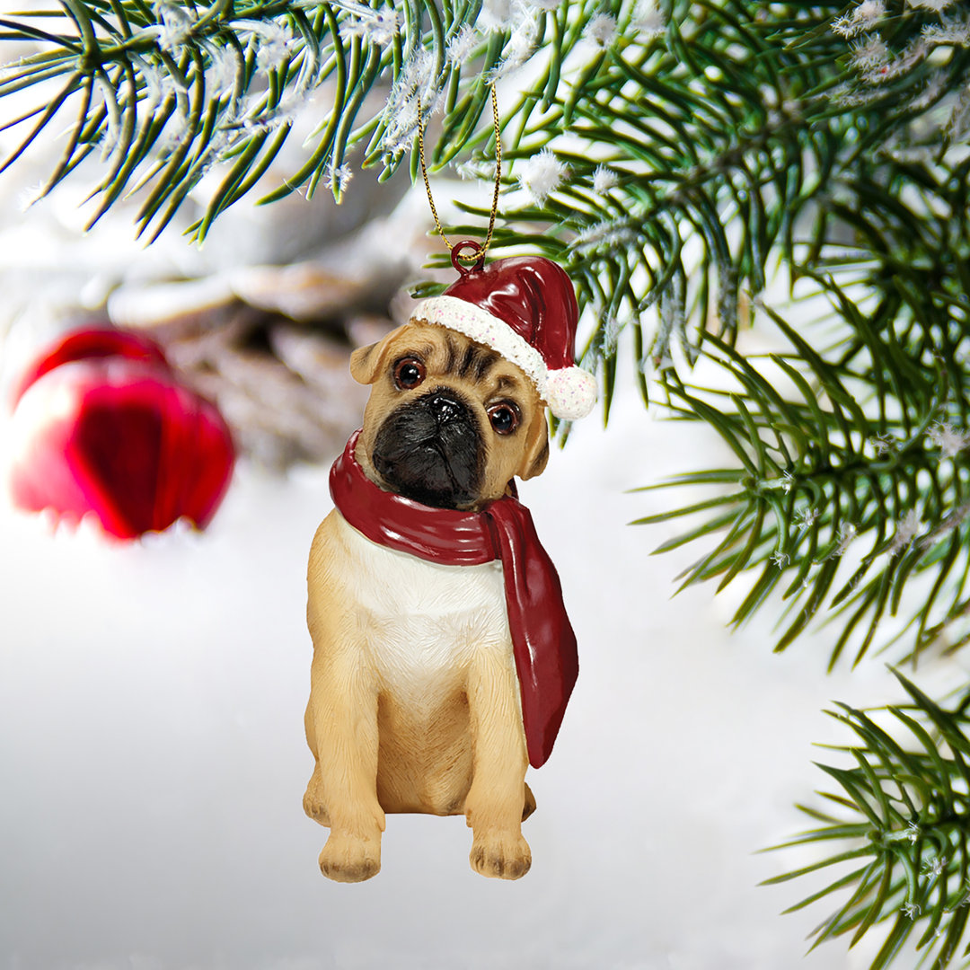 Pug Holiday Dog Ornament Sculpture Design Toscano