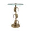 Table de bout décorative ronde en métal et en verre Rejanae