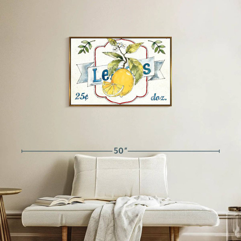 Plaque murale Fruit Stand II, Cadre flottant doré, 31 po x 21 po