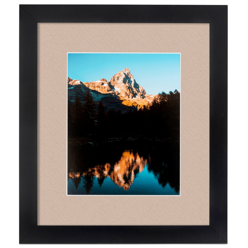 Matte Picture Frame with Mat, Gray Beige