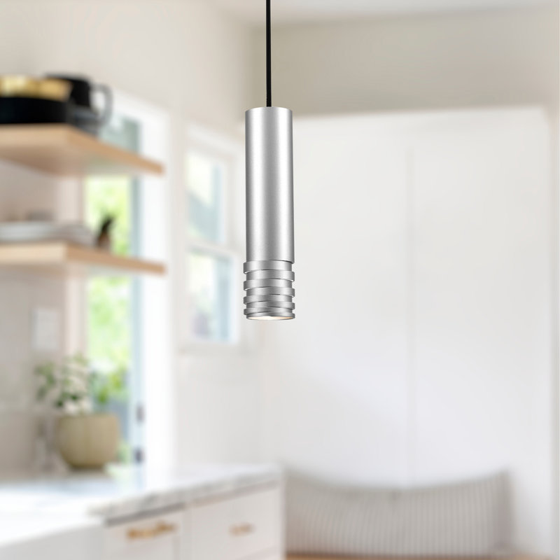 Milca 1 - Light Single Pendant, Brushed Nickel, 10.25" H x 2.375" W x 2.375" D