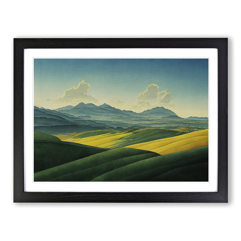 Mountain Meadow Landscape Vol.1 - Framed Print, Black Framed, 46cm H x 64cm W x 2cm D