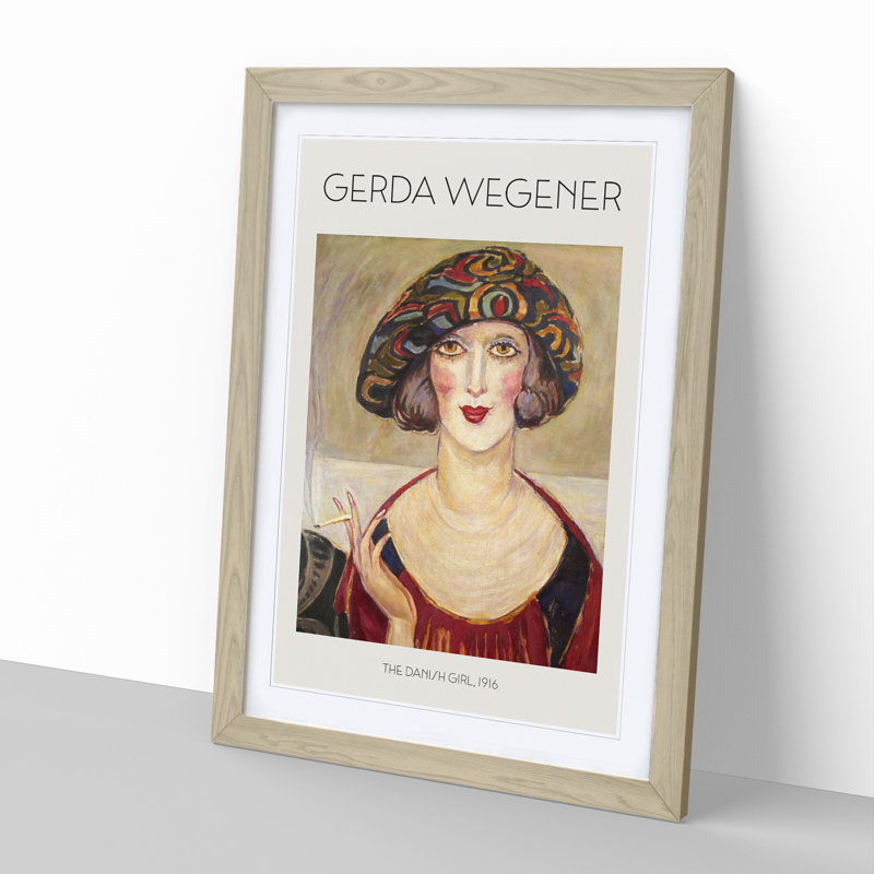 Danish Girl 1 Piece Single Picture Frame Wall Art, 48cm H x 36cm W x 2cm D, Oak Framed