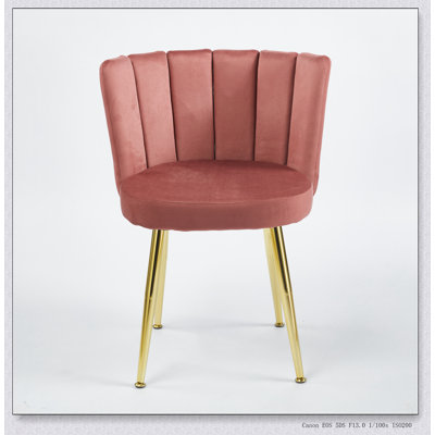 Ensemble de 2 chaises ergonomiques en velours avec pieds en fer doré et dossier confortable pour les intérieurs modernes