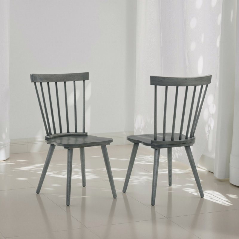 [Ensemble de 2] Chaises de ferme rustiques, chaises d'appoint en bois massif, Gris