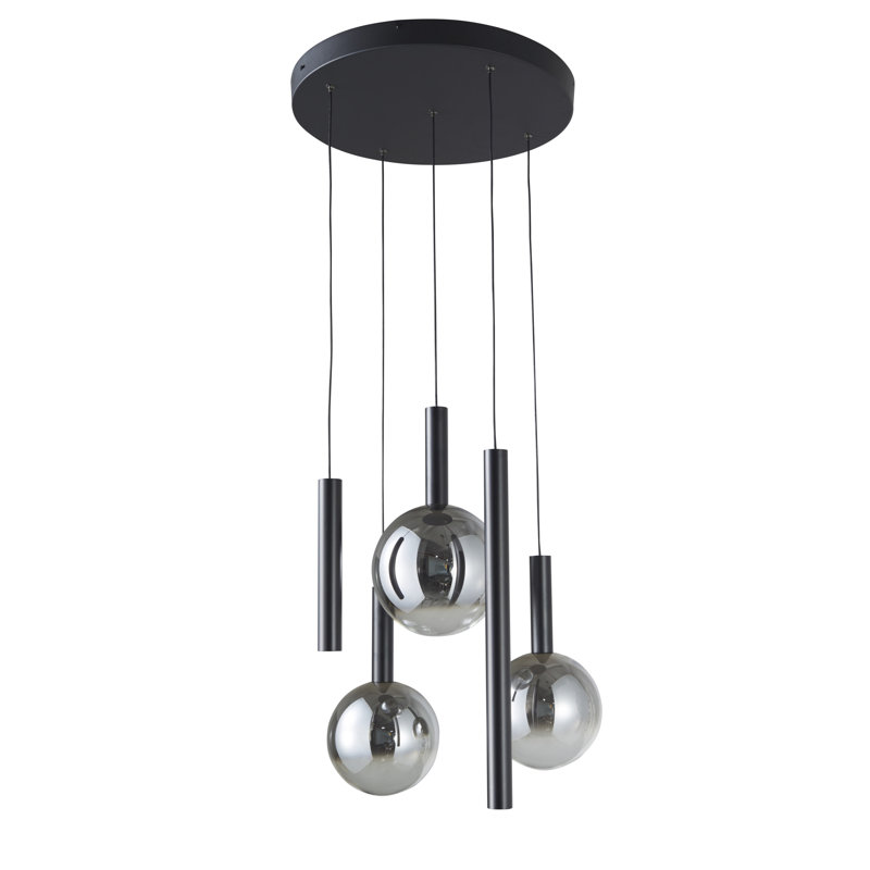 Luminaire suspendu 5 lumières Modella - Noir, 5