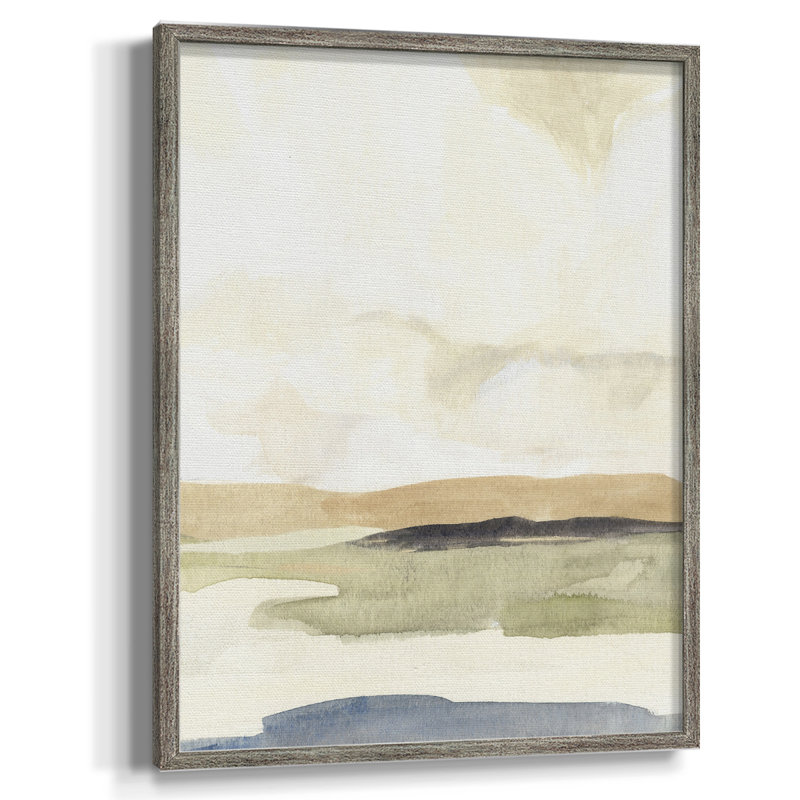 Mouvement ardoise II, reproduction encadrée - bois massif, H 30 po x l 24 po