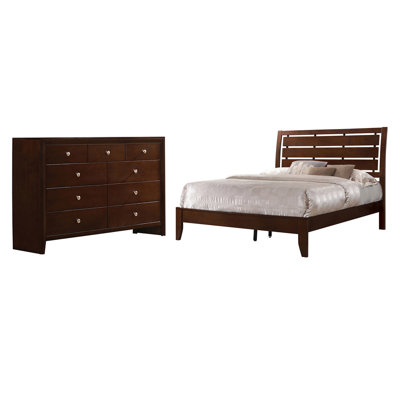 Ensemble de chambre à coucher 2 pièces avec commode Ardent