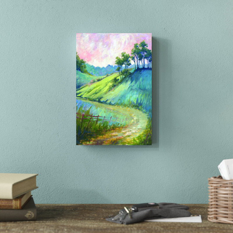 Paysage au crépuscule - reproduction d'art sur toile tendue, H 12 po x l 8 po