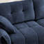 Canapé moderne à 2 places en tissu chenille avec repose-pieds - Design minimaliste avec tissu texturé - Idéal pour le salon, un appartement ou un dortoir - Bleu-1895467231
