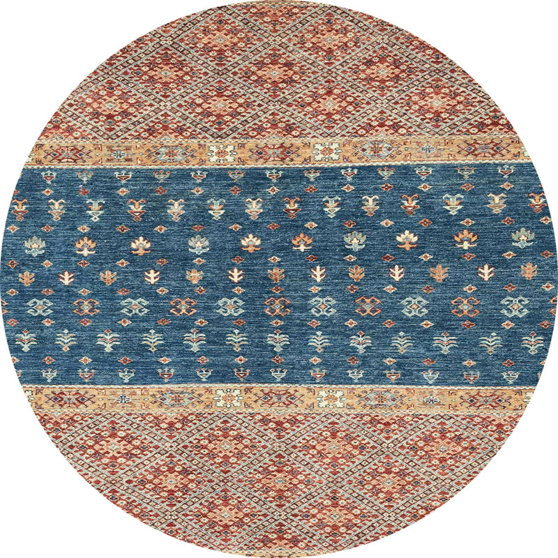 Abstract Indoor Rug, Round 7'