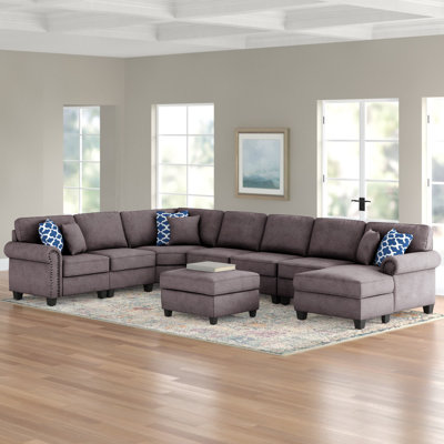 Canapé modulaire en U avec repose-pieds l 149,8 po Ketterer 