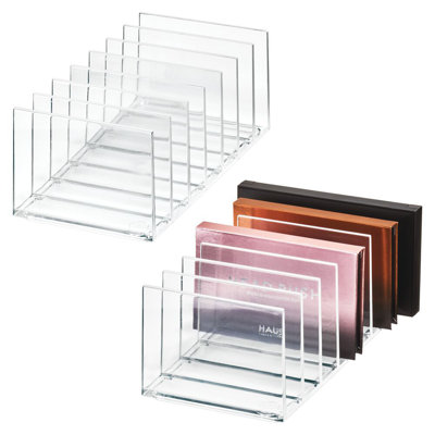 7-Section Makeup Palette Organizer for Bathroom Countertop - Storage for Eyeshadow Palettes and Bronzers
