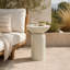 Table de bout moderne à piédestal moderne en polyfibre pour l'intérieur et l'extérieur blanc mat-151309770