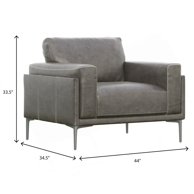 Charcoal Gray Leather Chair