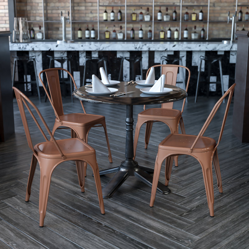 Commercial Grade Metal Indoor-Outdoor Stackable Chair, Copper