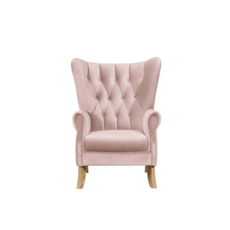 Fauteuil d'appoint Adonis, velours rosé, Rose
