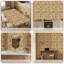 Papier peint adhésif peler et coller en PVC, revêtement mural auto-adhésif amovible avec imprimé de feuilles colorées rétro de style Mid-Century moderne, imperméable pour la décoration intérieure - Rouleau
