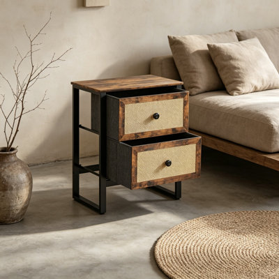 50 cm W Steel Bedside Table