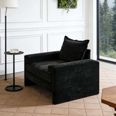 Fauteuil 40,9 "Accent en chenille avec accoudoirs larges Chai
