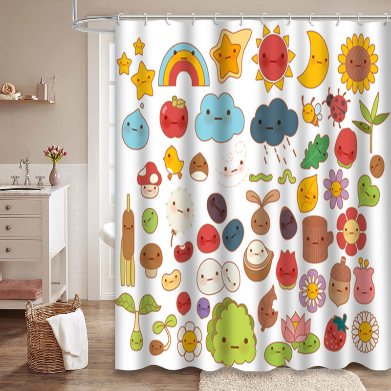 Rideau de douche avec 12 crochets, L 72 po x l 72 po