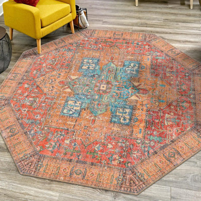 Tapis oriental rouge rouille