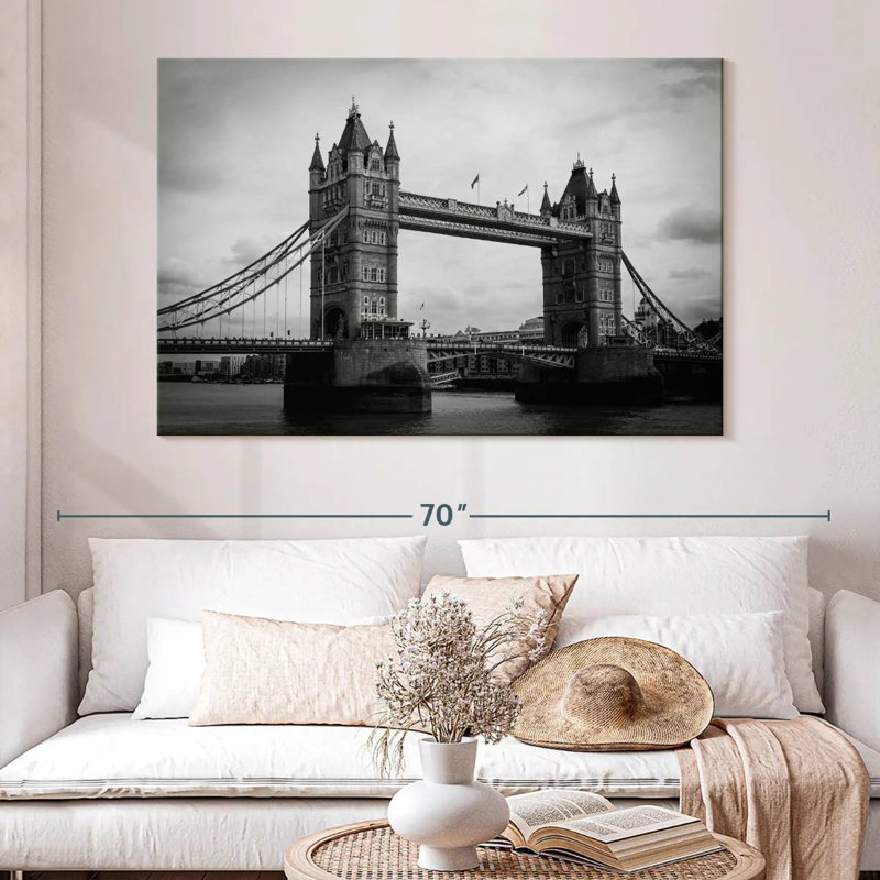 Lilie Tower Bridge In Monochrome, 34" H x 51" W