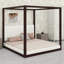 Lit plateforme en bois de style baldaquin, tête de lit tapissier pour plus de confort et de style-129390528-129390531