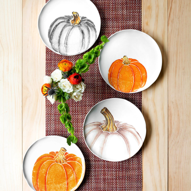Pumpkins Handmade Earthenware Salad/Dessert Plate