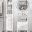Tour de rangement en lin - 3 tablettes pour optimiser l'organisation de la salle de bain