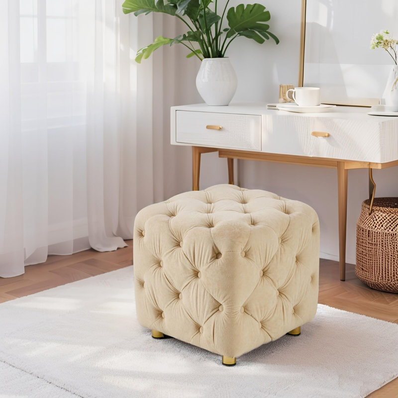 Repose-pieds velouté à maquillage multi-usages, Beige