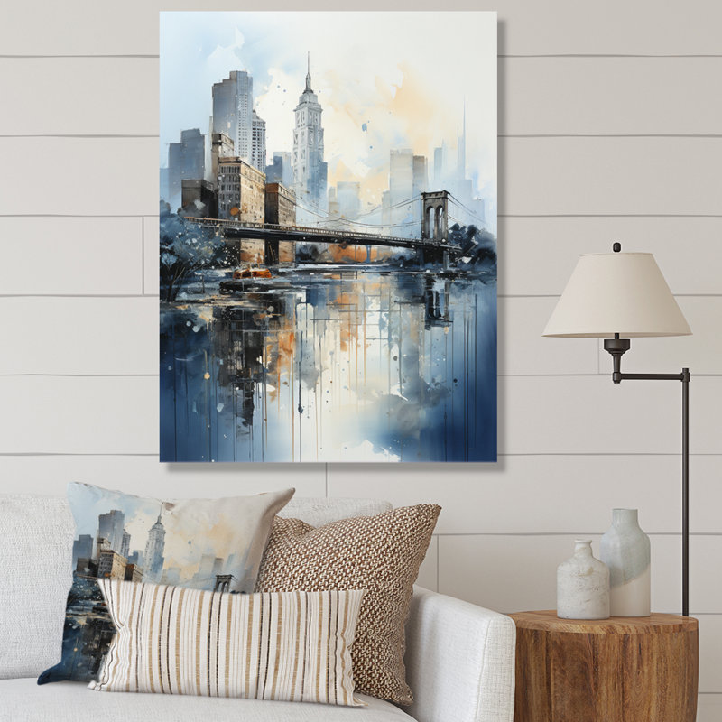 Searmont Grey Bridge Urban Reflections I, reproduction d'art sur toile, H 40 po x l 30 po x P 1,5 po, Toile tendue