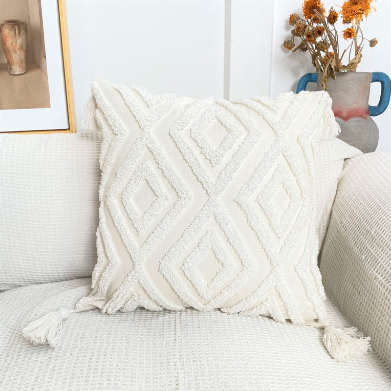 Mancelona White Square Scatter Cushion Pillow Cover