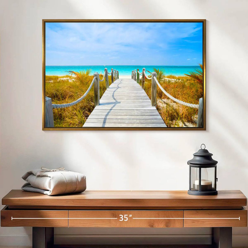 Passerelle Turks and Caicos, Cadre flottant doré, 25 po x 17 po
