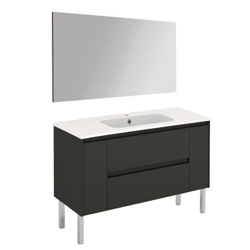 Ambra 47.4'' W Single Vanity, Glossy Anthracite