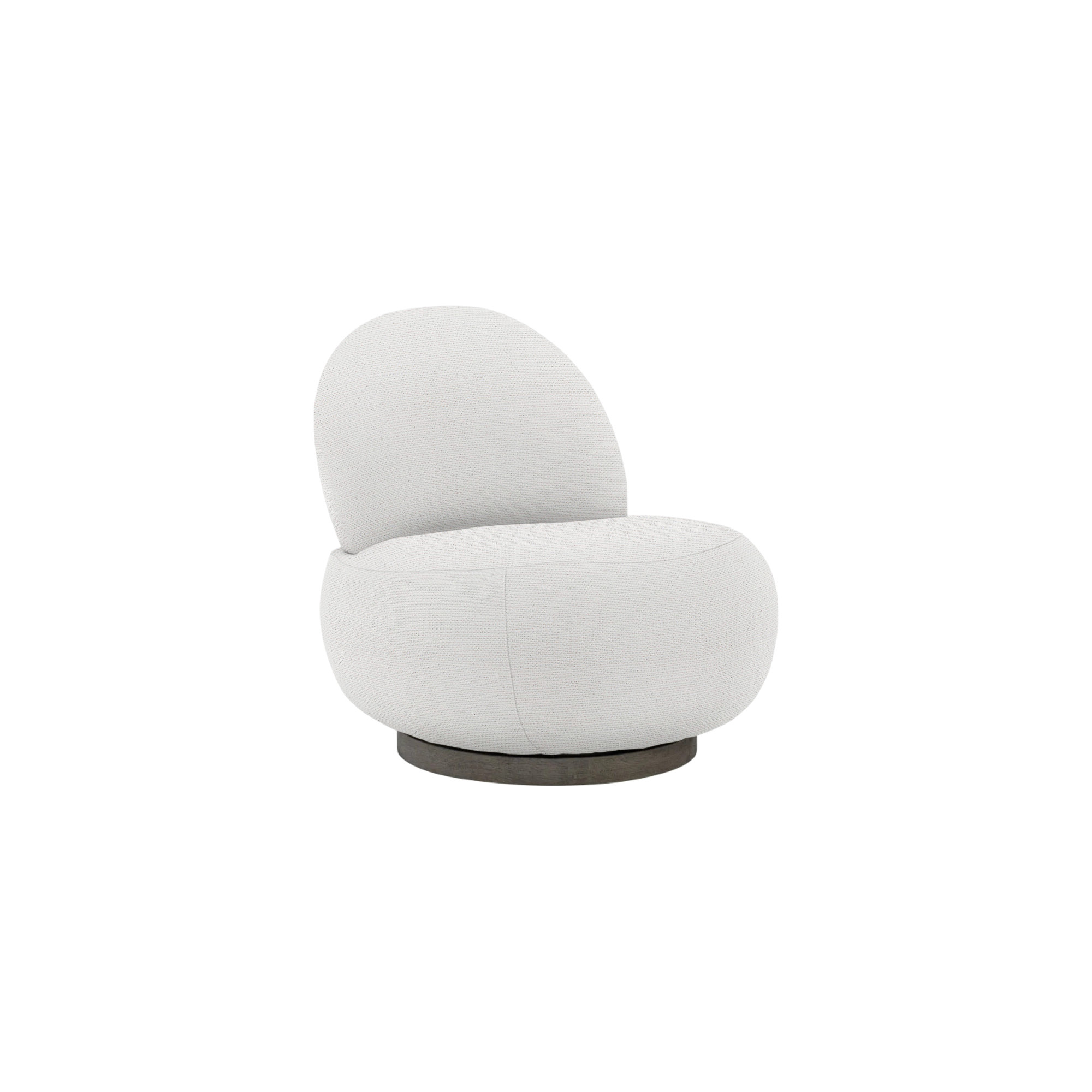 Caicos Swivel Patio Chair with Cushions, White Linen 6016-000