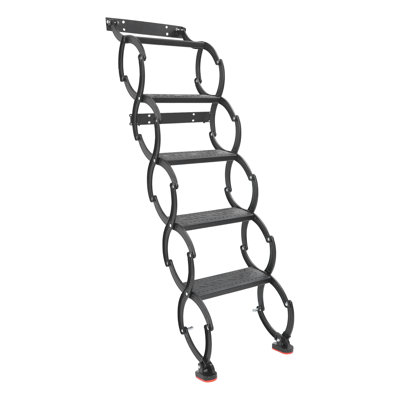 5 Steps Wall Mounted Retractable Folding Ladder