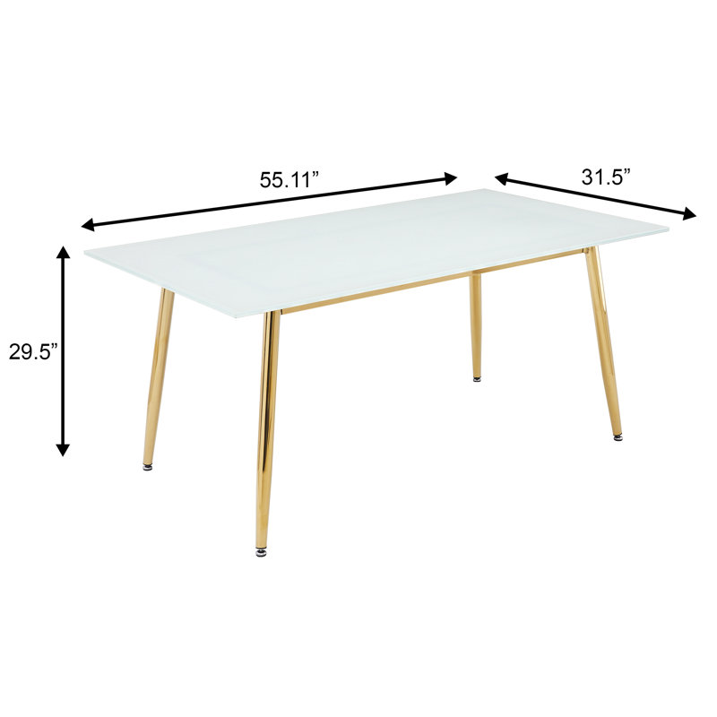 Kyley Rectangular, 29.5"H x 55.11"L x 31.5"W, White Glass